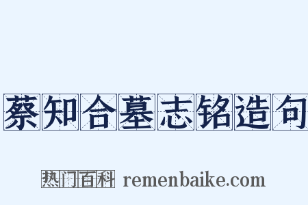 蔡知合墓志铭造句是什么意思的图片